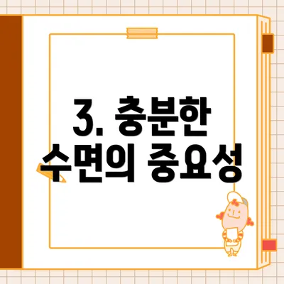 3. 충분한 수면의 중요성