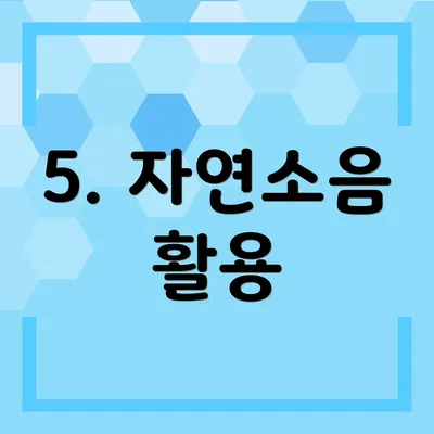 5. 자연소음 활용