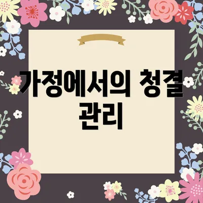 가정에서의 청결 관리