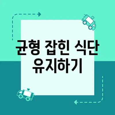 균형 잡힌 식단 유지하기