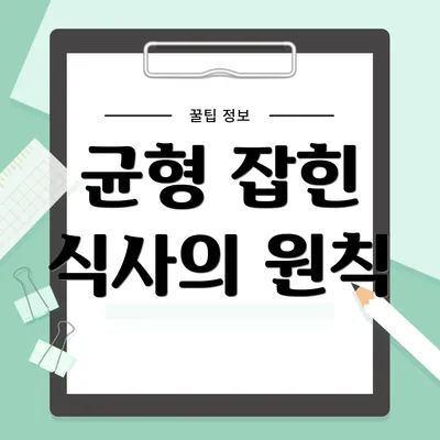 균형 잡힌 식사의 원칙