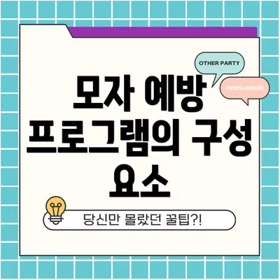 모자 예방 프로그램의 구성 요소