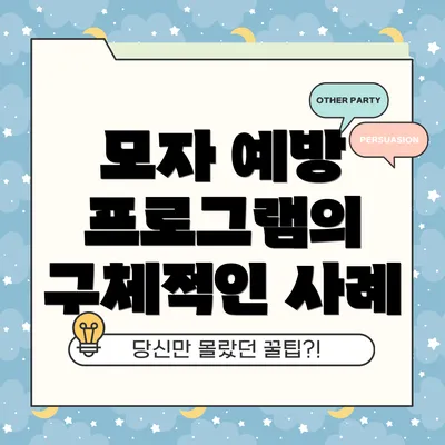 모자 예방 프로그램의 구체적인 사례