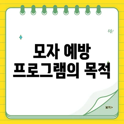 모자 예방 프로그램의 목적