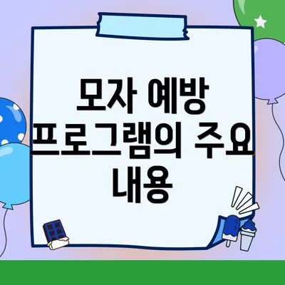 모자 예방 프로그램의 주요 내용