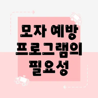 모자 예방 프로그램의 필요성