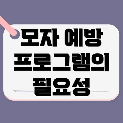 모자 예방 프로그램의 필요성