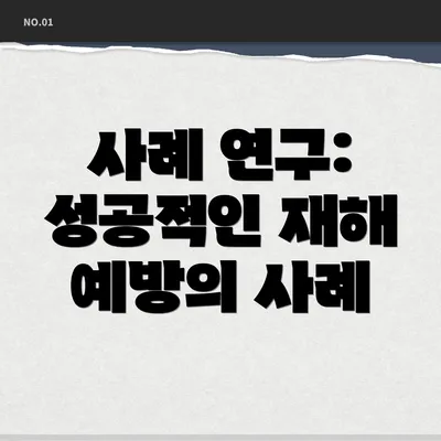 사례 연구: 성공적인 재해 예방의 사례