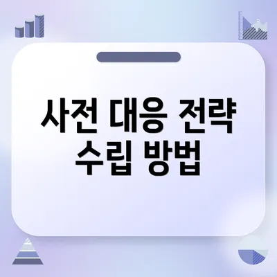 사전 대응 전략 수립 방법