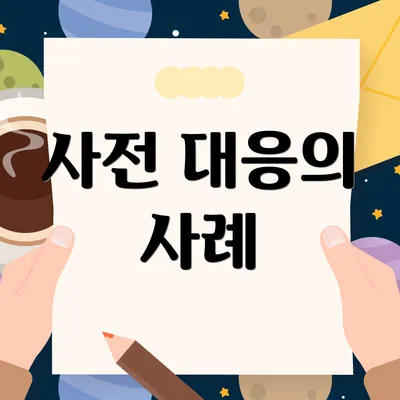 사전 대응의 사례
