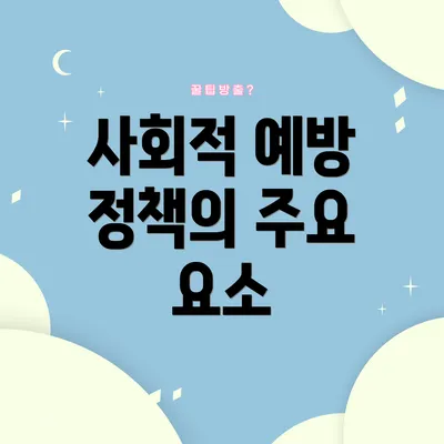 사회적 예방 정책의 주요 요소