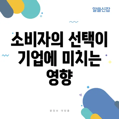 소비자의 선택이 기업에 미치는 영향
