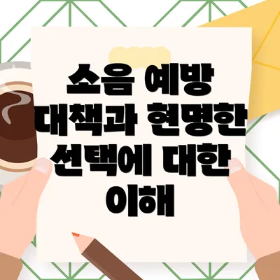 소음 예방 대책과 현명한 선택에 대한 이해