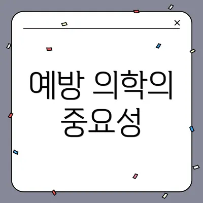 예방 의학의 중요성