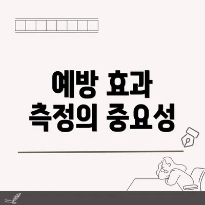 예방 효과 측정의 중요성