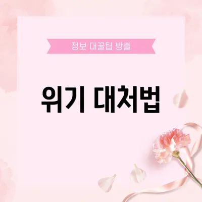 위기 대처법