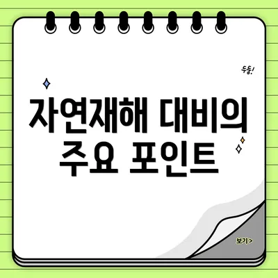 자연재해 대비의 주요 포인트