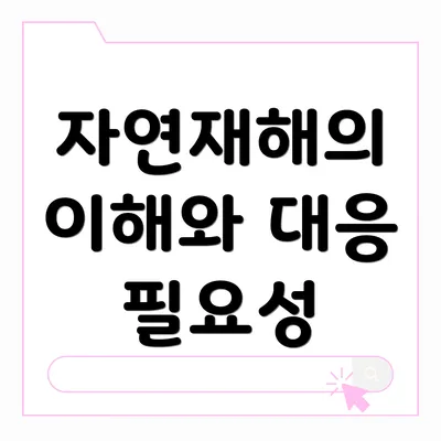 자연재해의 이해와 대응 필요성