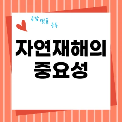자연재해의 중요성