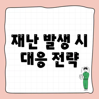재난 발생 시 대응 전략