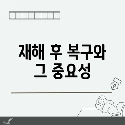 재해 후 복구와 그 중요성