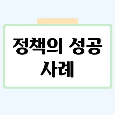 정책의 성공 사례