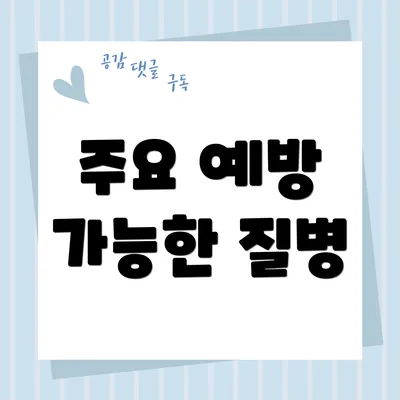 주요 예방 가능한 질병