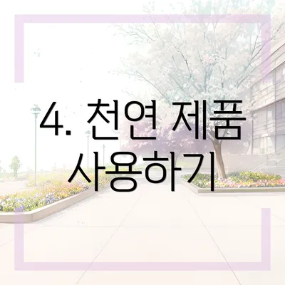 4. 천연 제품 사용하기