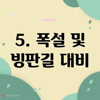 5. 폭설 및 빙판길 대비