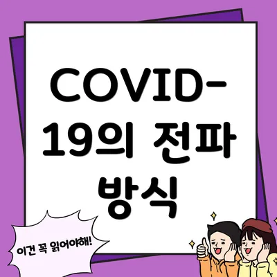 COVID-19의 전파 방식