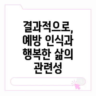 결과적으로, 예방 인식과 행복한 삶의 관련성
