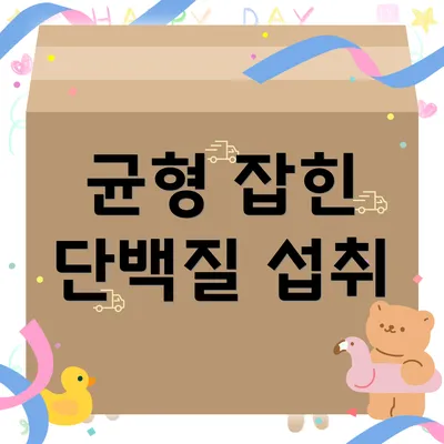 균형 잡힌 단백질 섭취