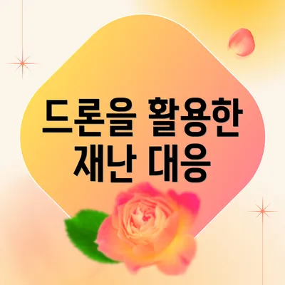 드론을 활용한 재난 대응