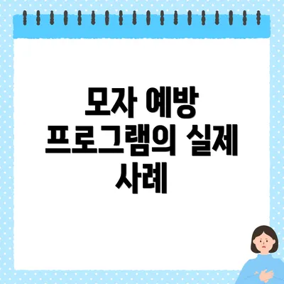 모자 예방 프로그램의 실제 사례