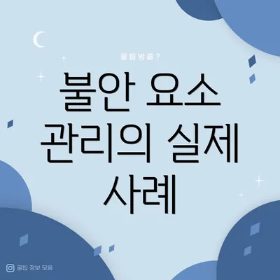 불안 요소 관리의 실제 사례