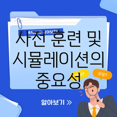 사전 훈련 및 시뮬레이션의 중요성