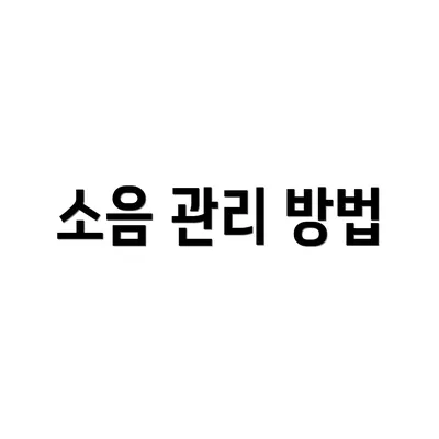 소음 관리 방법