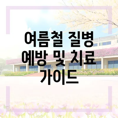 여름철 질병 예방 및 치료 가이드
