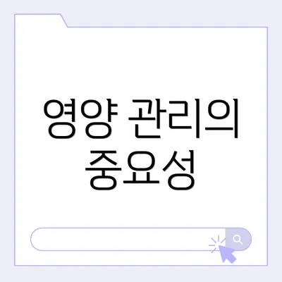 영양 관리의 중요성