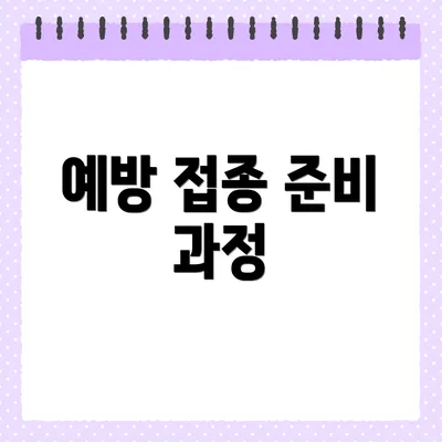 예방 접종 준비 과정