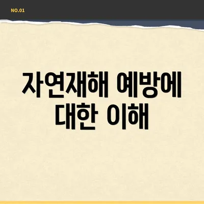자연재해 예방에 대한 이해