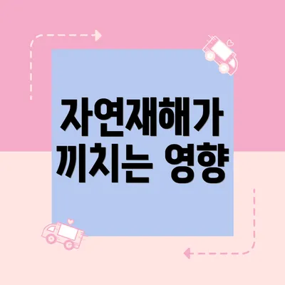 자연재해가 끼치는 영향