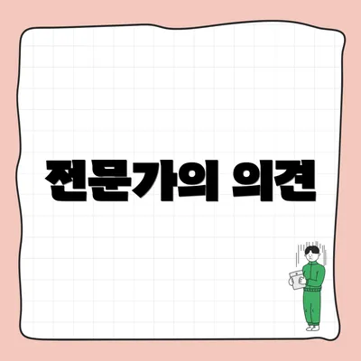 전문가의 의견