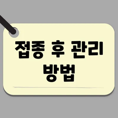 접종 후 관리 방법