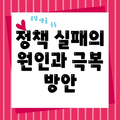 정책 실패의 원인과 극복 방안