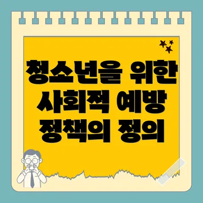 청소년을 위한 사회적 예방 정책의 정의