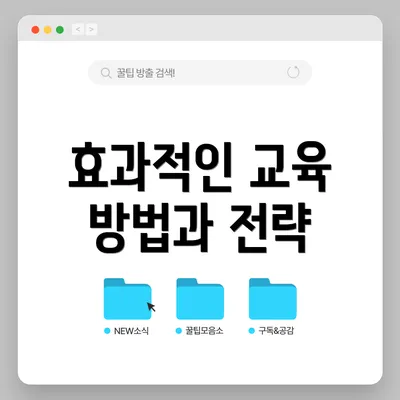 효과적인 교육 방법과 전략