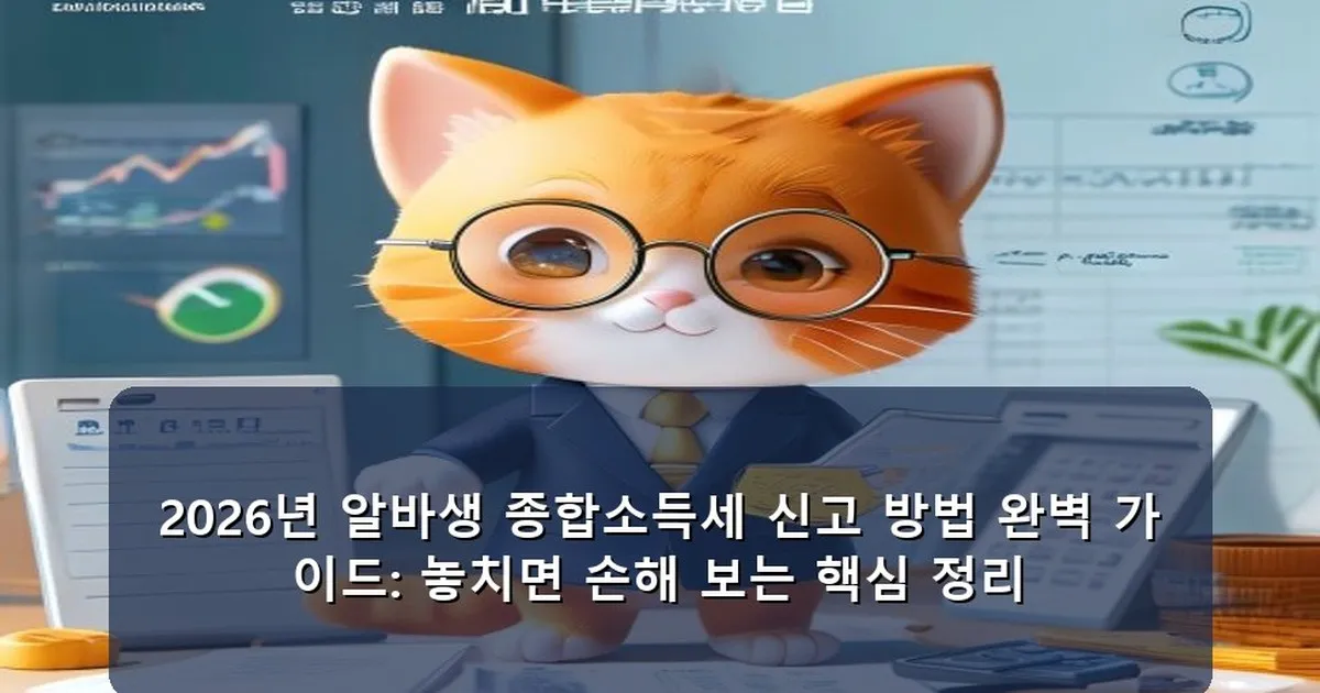 알바생 종합소득세 신고 방법 - 대표 이미지 - 홈택스 로고와 돈다발, 계산기 이미지를 조합한 일러스트