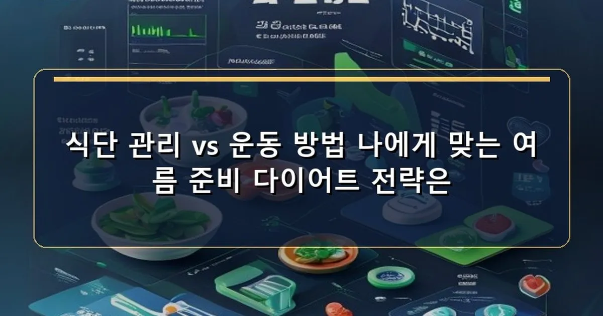 여름 준비 다이어트 - 식단 관리와 운동을 함께 보여주는 인포그래픽